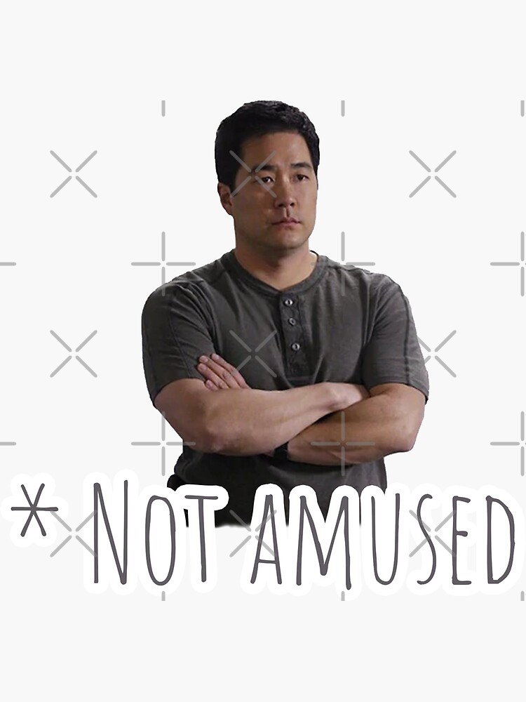 "Kimball Cho is not amused" Sticker for Sale by bibliophan Redbubble