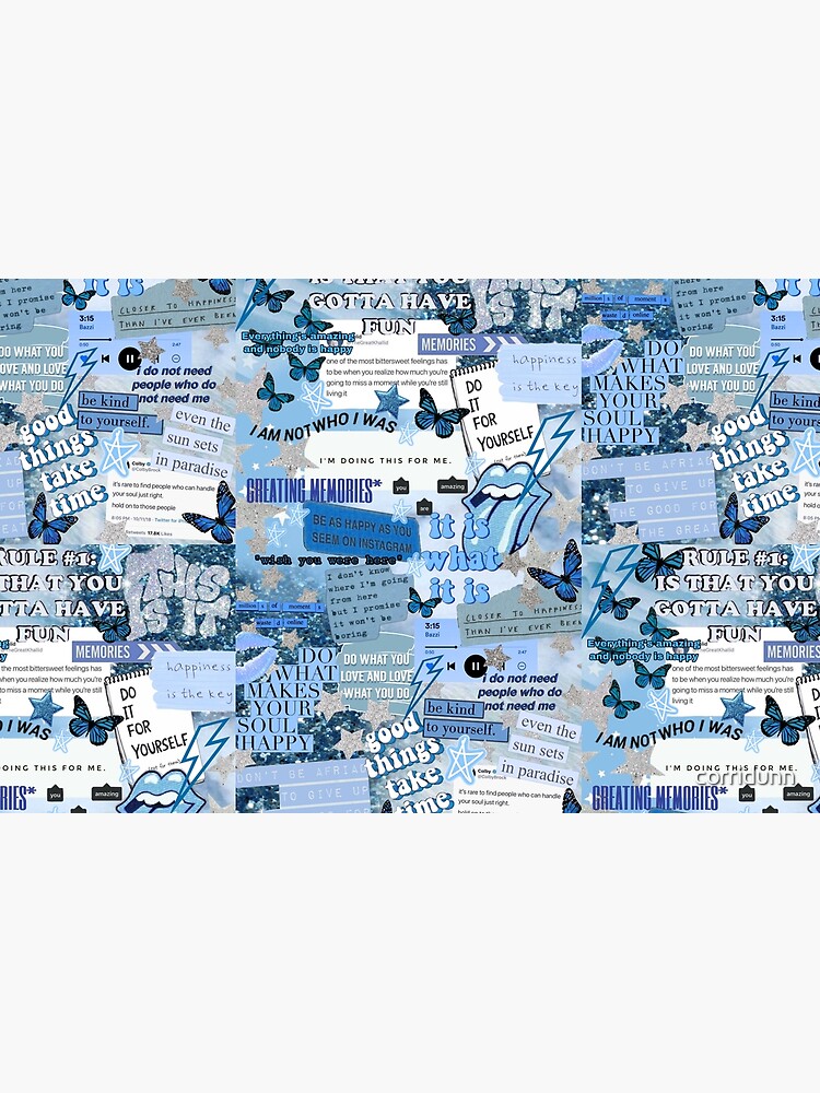 Blue Aesthetic Collage Laptop Skin By Corridunn Redbubble