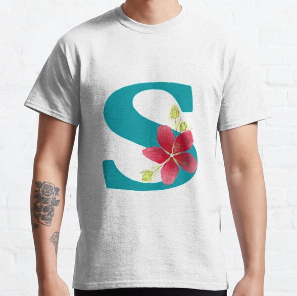 Fonts n Flowers with the Letter S by MarcyBrennanArt Classic T-Shirt