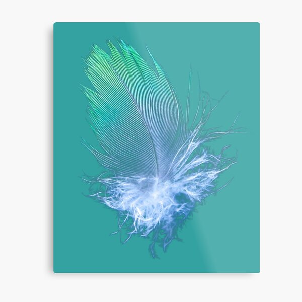Item preview, Fluffy Green & Aqua Parrot Feather designed and sold by FigTreeMagick.