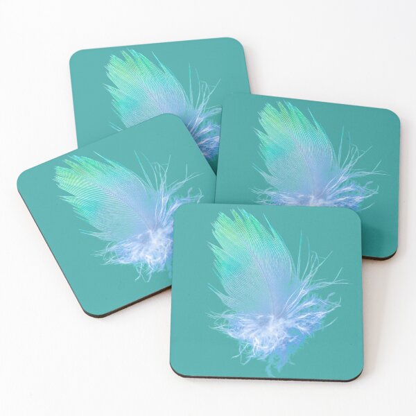 Item preview, Fluffy Green & Aqua Parrot Feather designed and sold by FigTreeMagick.