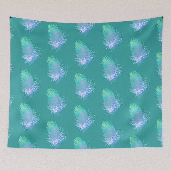 Item preview, Fluffy Green & Aqua Parrot Feather designed and sold by FigTreeMagick.
