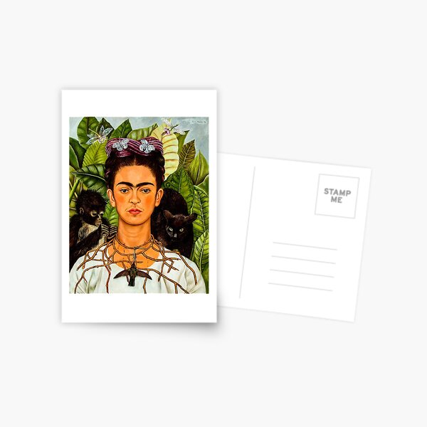 Self-Portrait with Thorn Necklace and Hummingbird Postcard