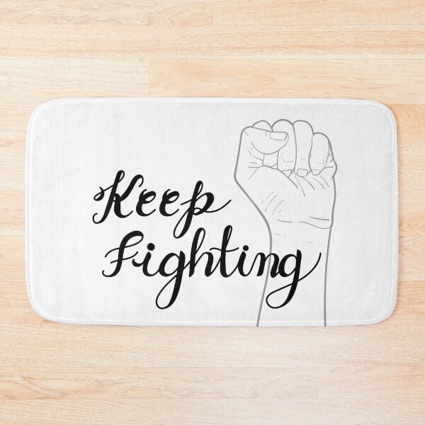 Item preview, Keep fighting, hand written calligraphy with raised hands up. designed and sold by hadkhanong.