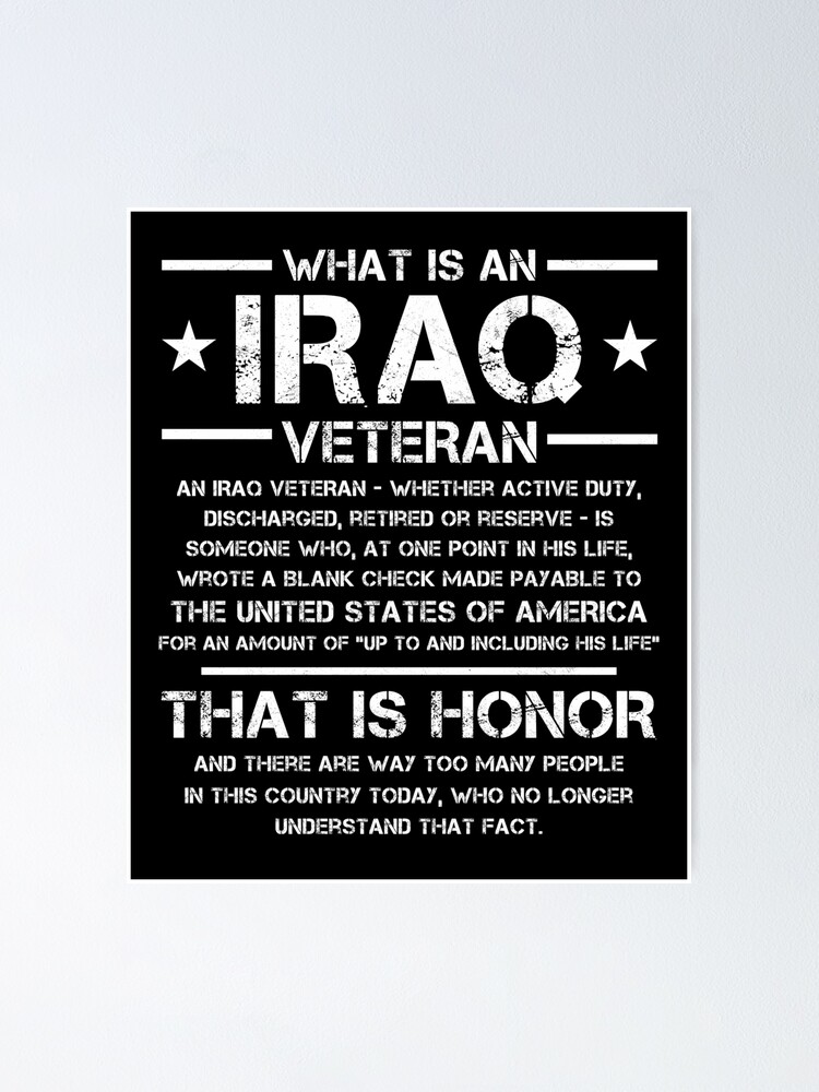 "Iraq Veteran Definition Afghanistan Military Combat OIF OE Gift