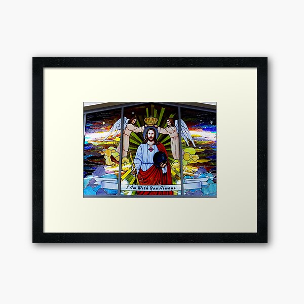 Stained Glass in Church Of Our Lord St Helenas Framed Art Print