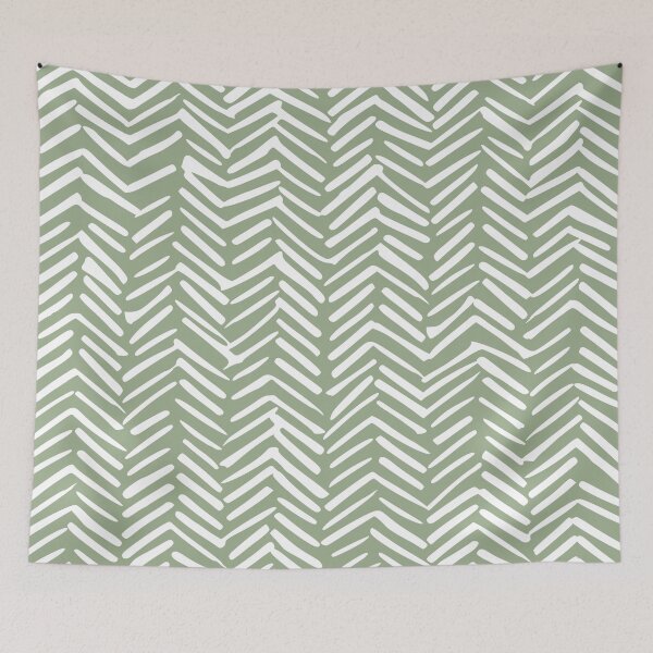 Item preview, Boho Herringbone Pattern, Sage Green and White  designed and sold by meggydesigns.