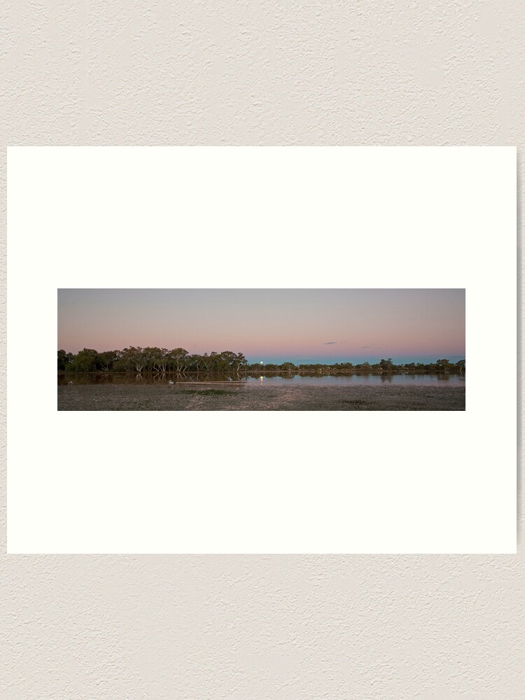 Alternate view of Full Moon Rising over Lake Houdraman Art Print