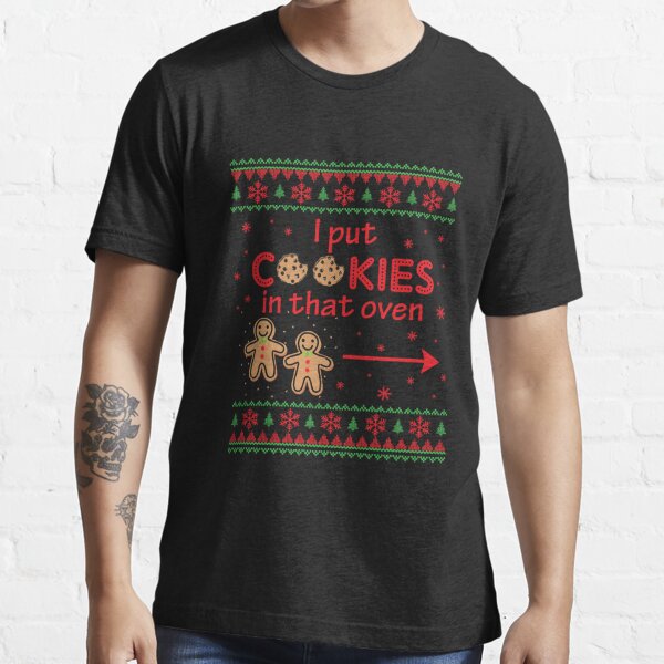 Cookie Twins Maternity Christmas Cookies In This Oven Father Dad Essential T-Shirt