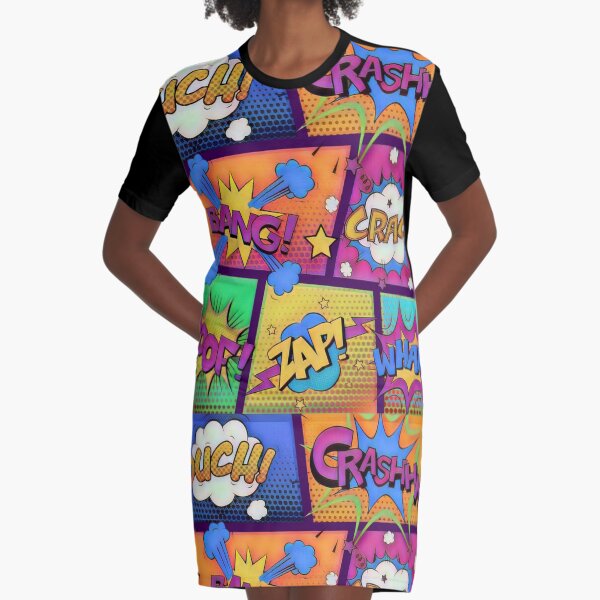 Vestido camiseta «Paneles de cómics coloridos» de Alondra | Redbubble Vestido camiseta «Paneles de cómics coloridos» de Alondra | Redbubble