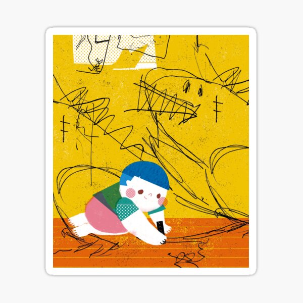 Playful Mind Kid Drawing Dinosaur x Mori Sticker