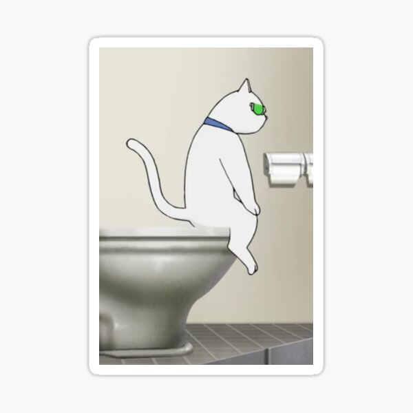 saiki k toilet cat Sticker