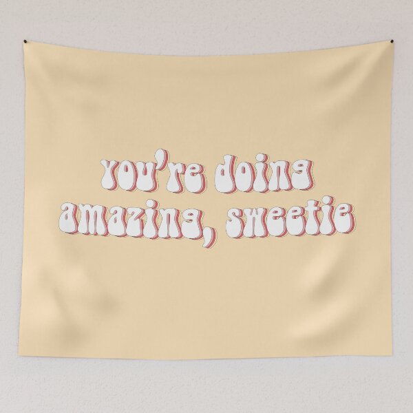 Item preview, "You're doing amazing, sweetie" Kardashian quote (yellow background) designed and sold by --EllieEdits--.