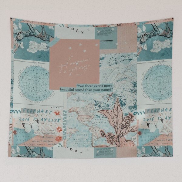 Item preview, Y2K light blue and pink aesthetic collage  designed and sold by cloudy-moon.