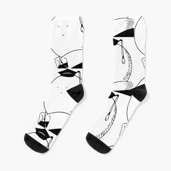 Assassination classroom Koro Sensei Black and White Calcetines