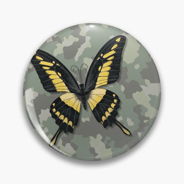 Item preview, Yellow Butterfly on Green Camouflage designed and sold by pixiebrush.
