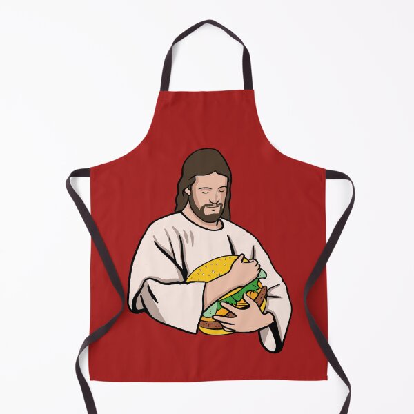Item preview, Jesus Loves Burgers (Jesus Holding A Burger) designed and sold by isstgeschichte.