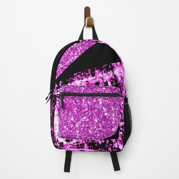 Item preview, Pink Glitter Metallic & Black Abstract designed and sold by Lucky-Town-Art.