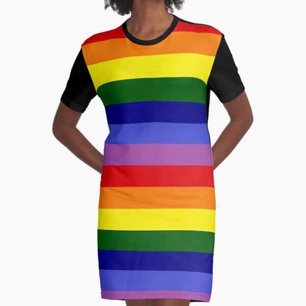 lady wearing the gay pride dress