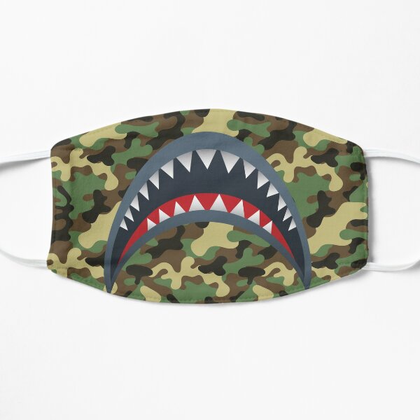 Cool Shark Face Masks Redbubble - blue camo bape shark face mask roblox