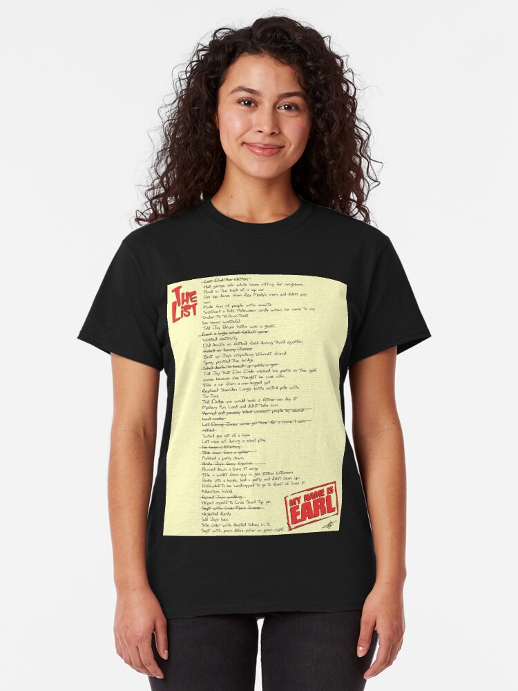&ldquo;My Name Is Earl - The List&rdquo; T-shirt by D-AF-T | Redbubble