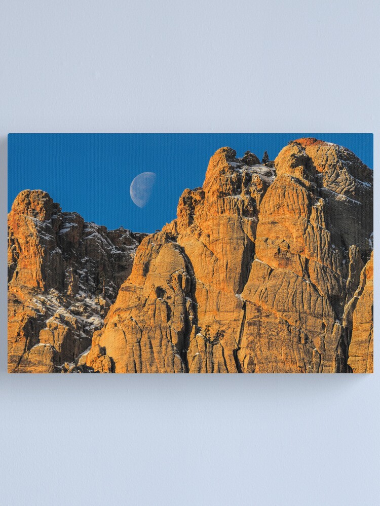 Alternate view of Red Rock Canyon Moon Set Canvas Print