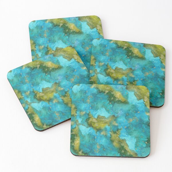 Item preview, turquoise watercolor designed and sold by Hagar Cohen.
