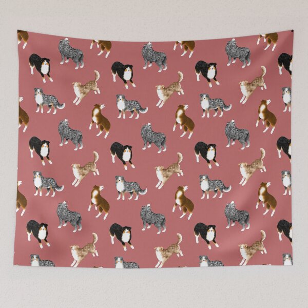 Item preview, Australian Shepherd Pattern (Rust Red Background) designed and sold by illucalliart.