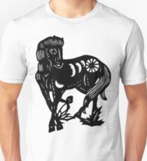 Chinese Zodiac Horse Papercut Unisex T-Shirt