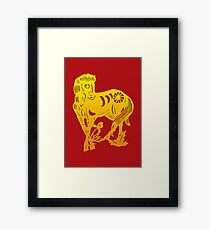 Chinese Zodiac Horse Papercut Framed Print