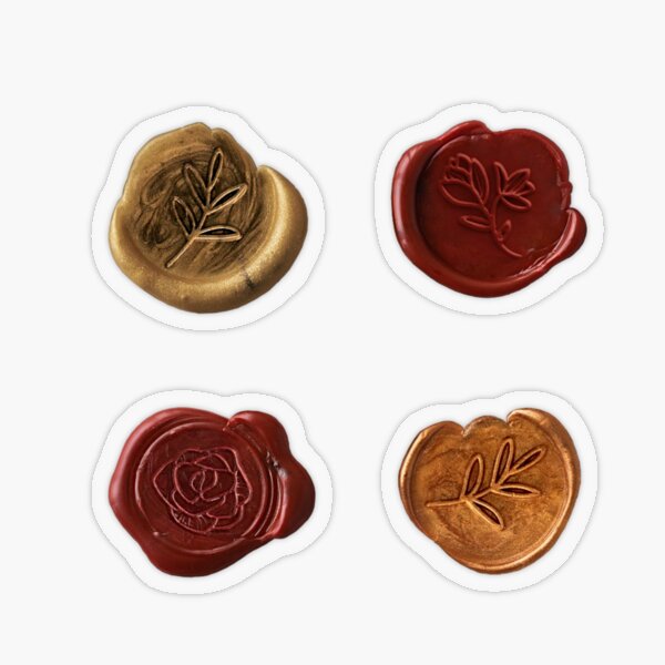 Floral Wax Seal sticker set, 4 pcs Sticker for Sale by Rusticoteque