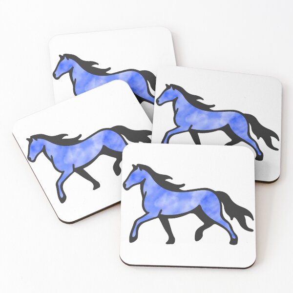 Artikelvorschau, Aquarell Pferd Trab Geschenk blau entworfen und verkauft von eidrood.