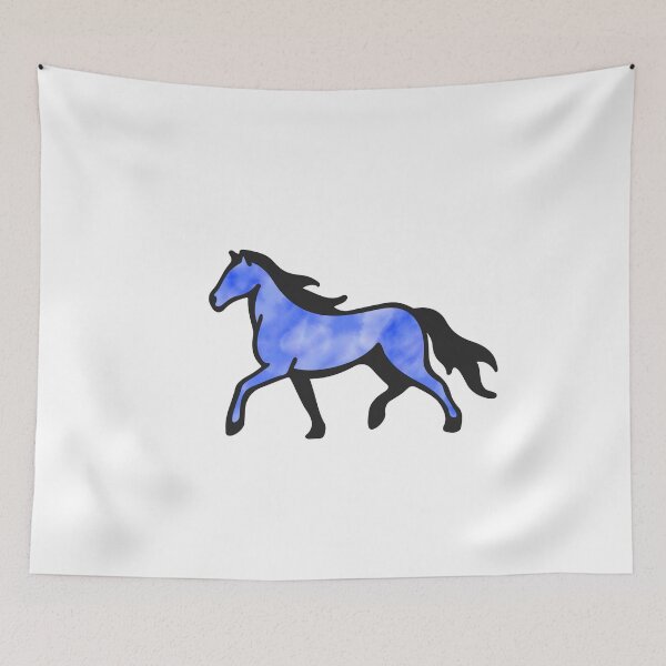 Artikelvorschau, Aquarell Pferd Trab Geschenk blau entworfen und verkauft von eidrood.