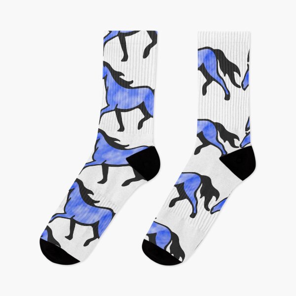 Artikelvorschau, Aquarell Pferd Trab Geschenk blau entworfen und verkauft von eidrood.