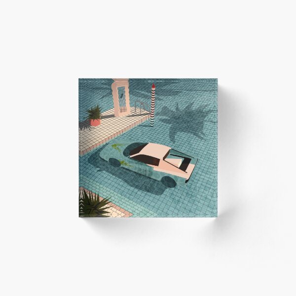 Miami vintage sports car Acrylic Block