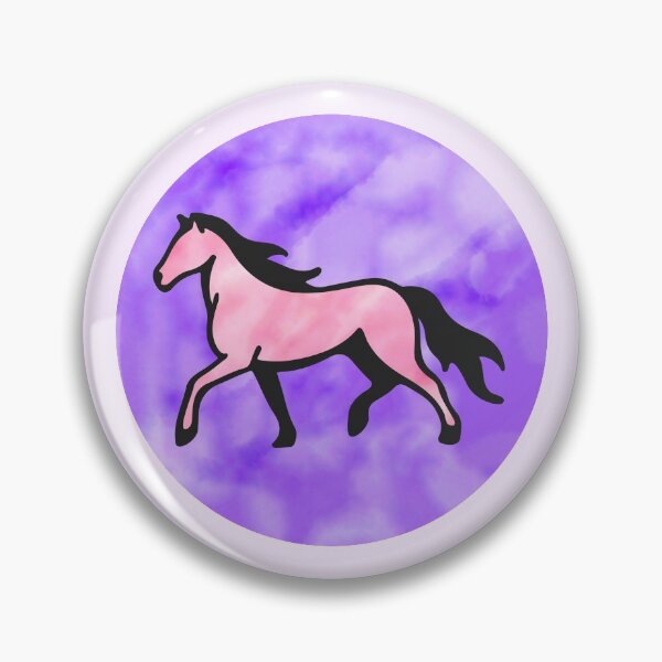 Artikelvorschau, Rosa Aquarell-Pferd mit lila Hintergrund entworfen und verkauft von eidrood.