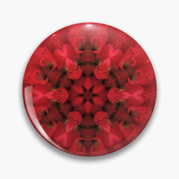 Item preview, hexagonal radial red dahlia floral fantasy design in the rain designed and sold by mister-john.