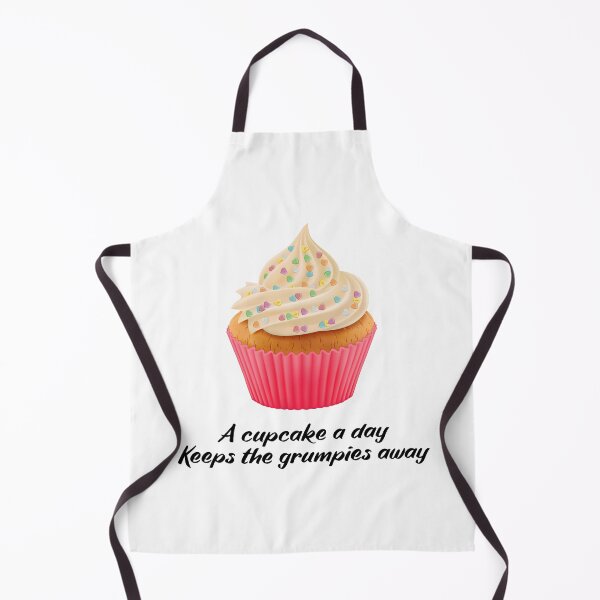 Item preview, Sweet Motivational Quote -a cupcake a day keeps the grumpies away - Black Typography designed and sold by talgursmusthave.