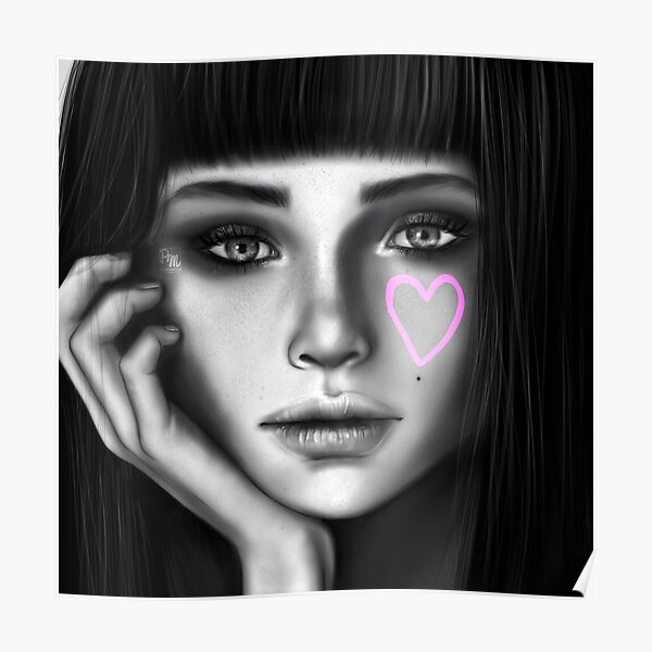Black White Pink Poster