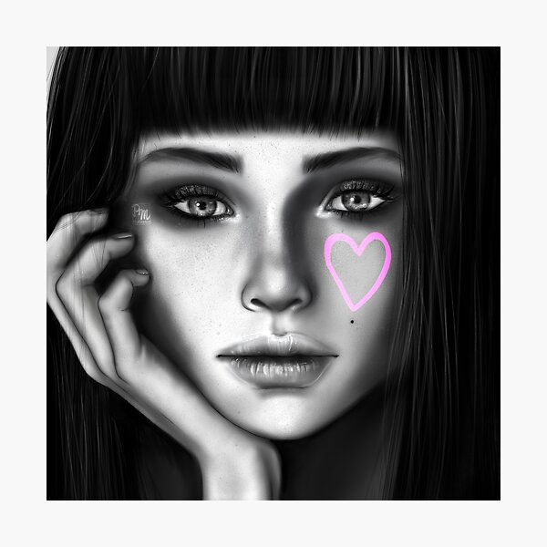Black White Pink Photographic Print