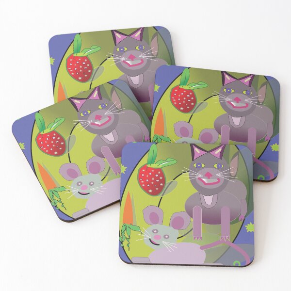 Item preview, meeting of mouse and cat on plate designed and sold by MartaTerkiewicz.