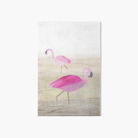 Two Flamingos Art Board Print