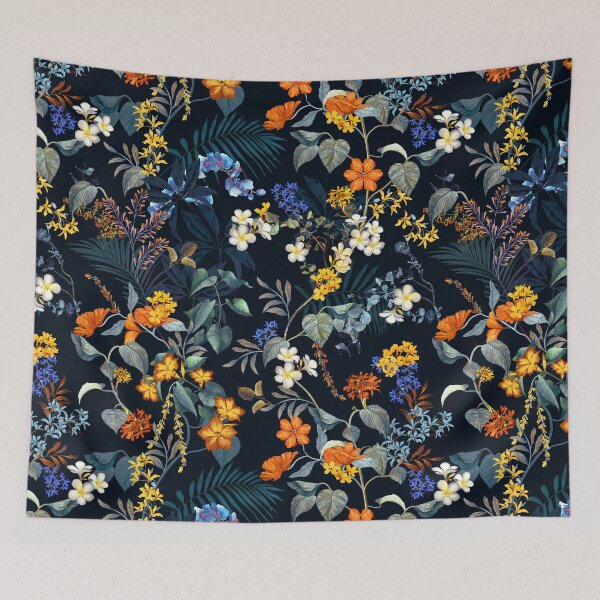 Item preview, Floral large scale garden with a dark backround designed and sold by Silvia  Ospina.