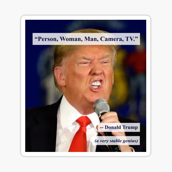 Vista previa del artículo con la obra «Prueba cognitiva presidencial Diseño de protesta contra Trump», diseñado y vendido por magentasponge.