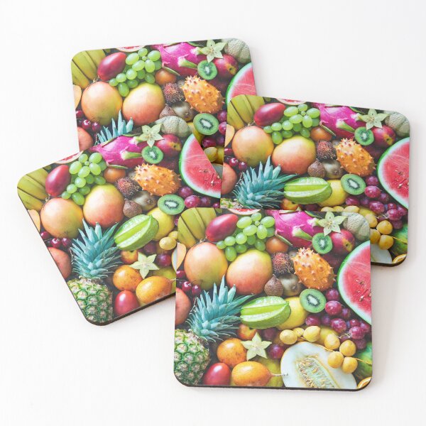 Item preview, tropical food pineapple pitaya ananas mango kiwi grapes dragonfruit acai pattern designed and sold by conceptDVS.