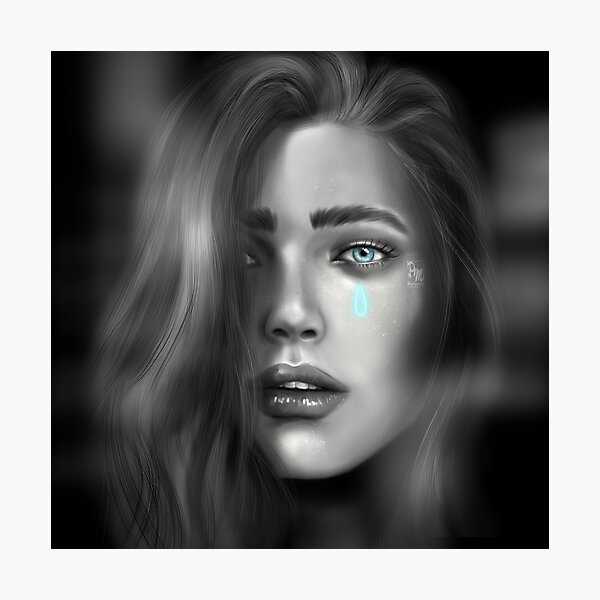 Blue tear Photographic Print