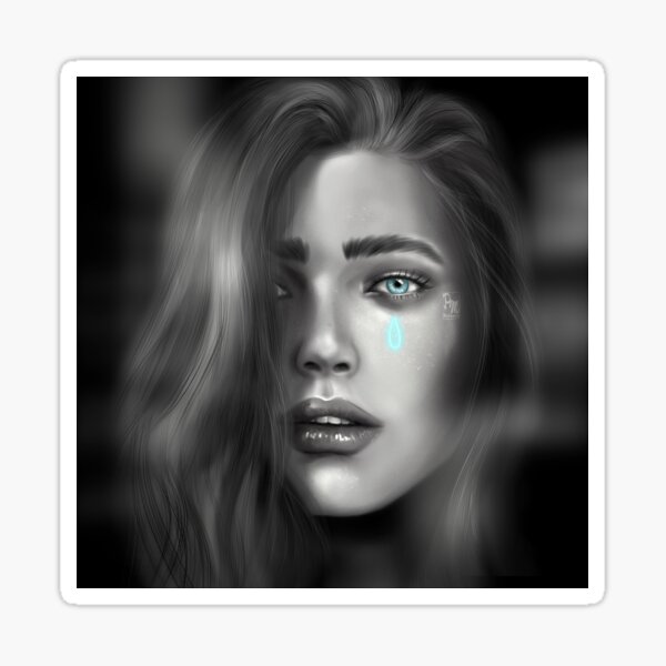 Blue tear Sticker
