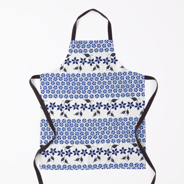 Item preview, Blue flower striped pattern designed and sold by patternsbymira.