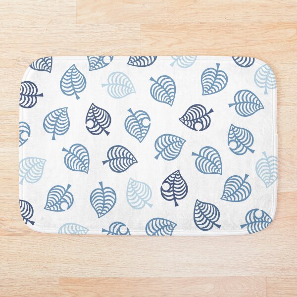 Nook Leaf Aloha Logo - Blue on White Bath Mat
