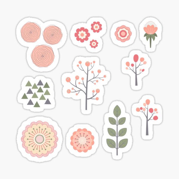 Scandi Dense Floral Pattern Sticker